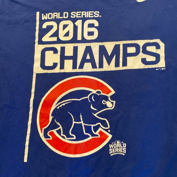 Nike MLB 2016 World Series Champions Chicago Cubs Tee/ Royal Blue / Size XXL - Picture 2 of 6